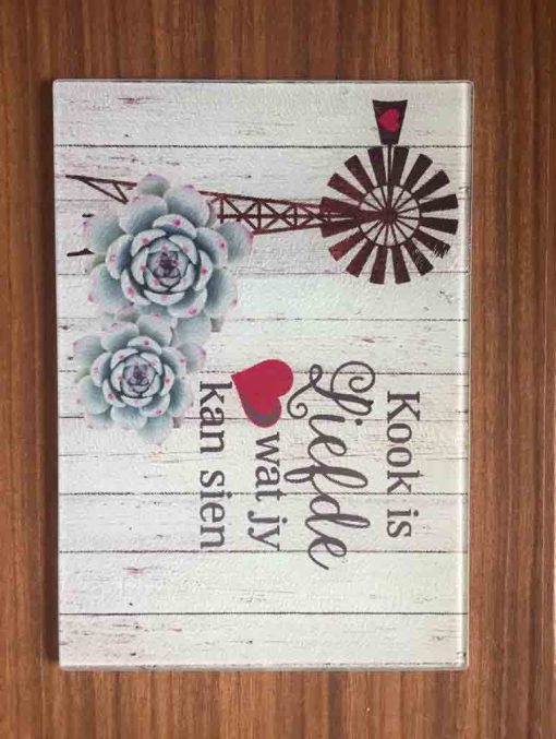 Glass-cutting-board Printed with theme or Photo's