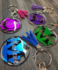 Perspex-key-chains-With printed name of choice