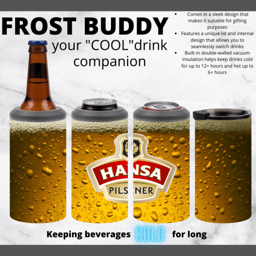 Frost Buddy Stainless steel Printed with Go Beer theme