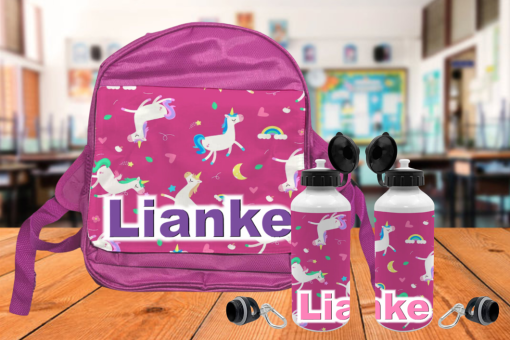 Kids Backpack and Water Bottle Set Girls