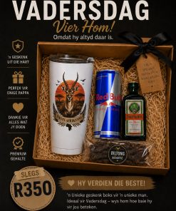 Vadersdag Trots Afrikaans Springbok bergtoneel tumbler geskenk R350