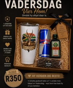 Vadersdag Trots Afrikaans Springbok tumbler geskenk stel R350