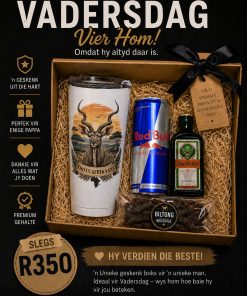 Vadersdag Trots Afrikaans Groot Koedoe tumbler geskenk stel R350
