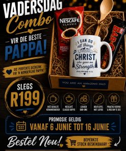 Vadersdag combo I Can Do All Things Through Christ mug gift set R199