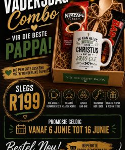 Vadersdag combo Ek Kan Alles Doen Deur Christus mug geskenk R199