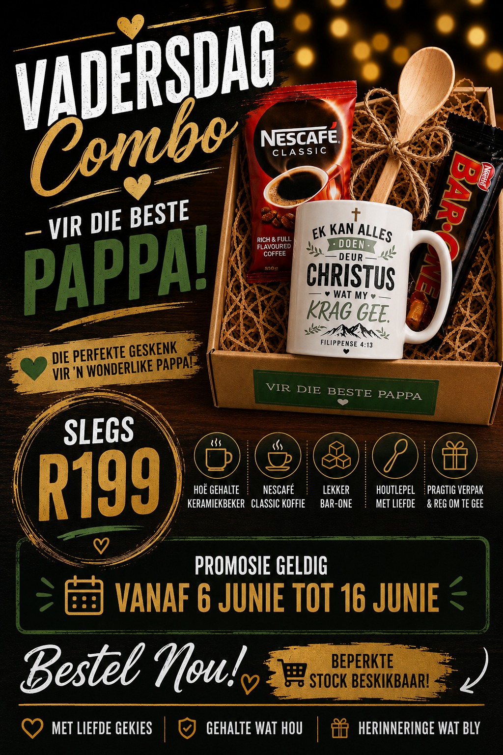 Vadersdag combo Ek Kan Alles Doen Deur Christus mug geskenk R199
