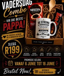 Vadersdag combo Be Strong Courageous Joshua 1:9 mug gift set R199