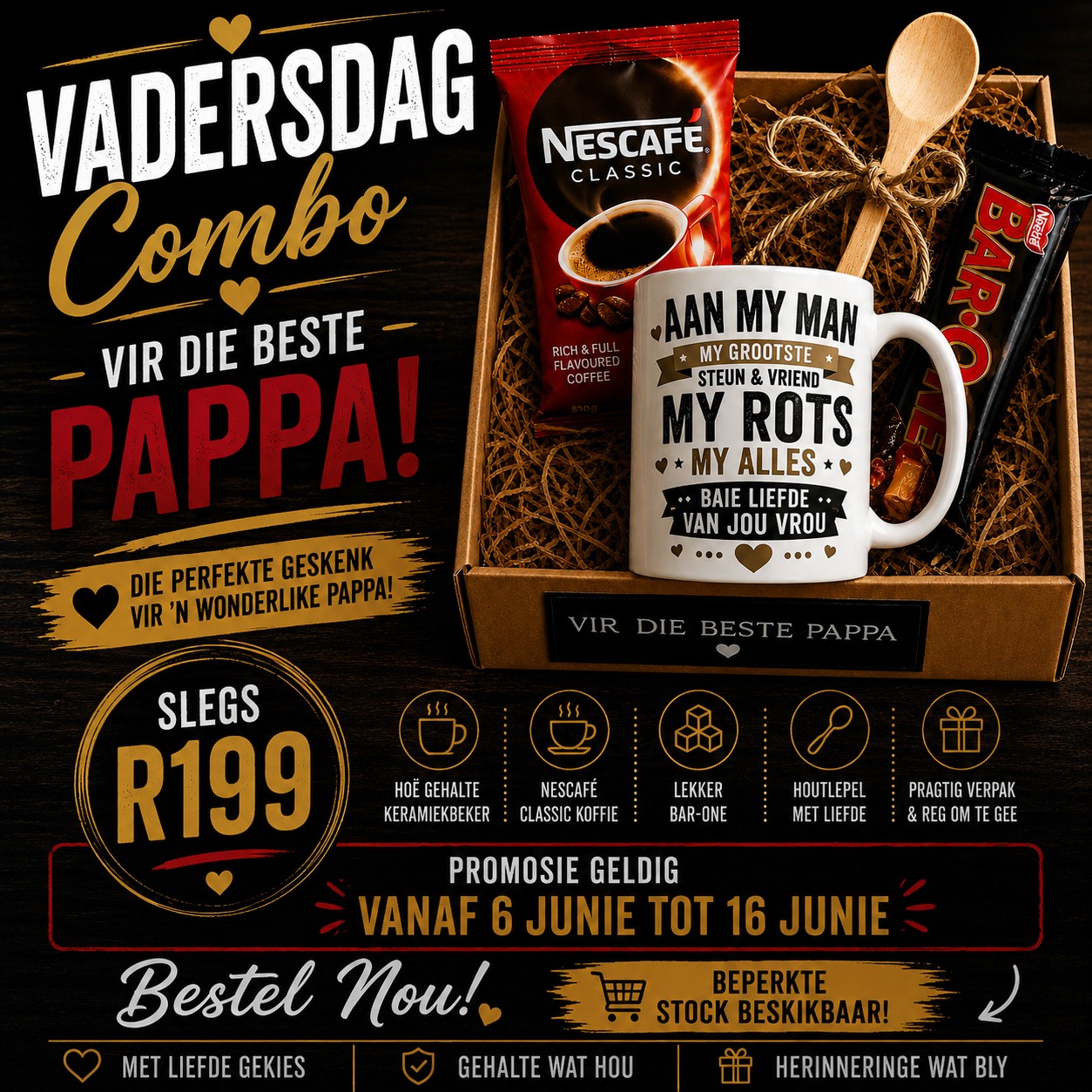 Vadersdag combo Aan My Man My Rots mug geskenk vrou vir man R199